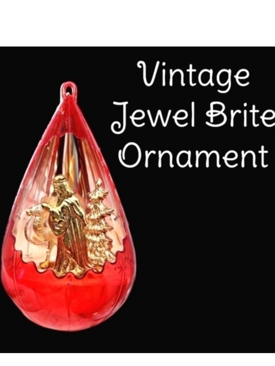 Vintage Other - Vintage Jewel Brite tear drop plastic diorama wise man/ camel ornament